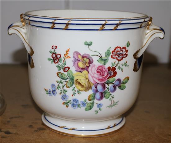 A Sevres style bone china seaux a bouteille, probably Minton, mid 19th century, height 16.5cm